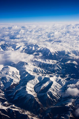 Fototapeta premium aerial view of mountains in Tibet