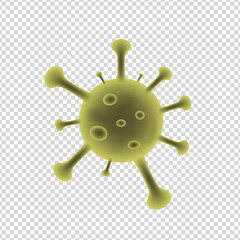 Fototapeta premium Novel Coronavirus (2019-nCoV). China pathogen respiratory infection. Global virus and disease spread. COVID-19. Coronavirus concept. Virus vector isolated on transparent background.