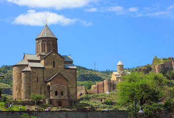 Fototapeta na wymiar Tbilisi. Georgia. 02/06/2017 year. Metekhi, Assumption Church.