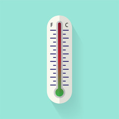 Thermometer flat icon with shadow.