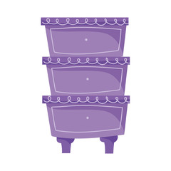 purple cabinet drawers decoration furniture isolated icon