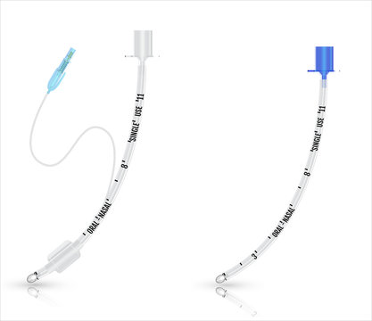 Tracheal - Endotracheal - Intubation - Tube. Vector Illustration