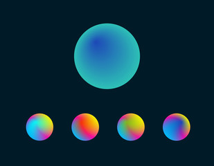 Set of circles blurred gradient mesh background. Colorful smooth banner template. Easy editable soft colored jpeg illustration. New modern screen image pattern picture.