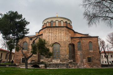 View of the historical church of Hagia Irene or Hagia Eirene in Istanbul. Turkey
