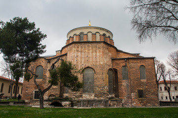 Fototapeta premium View of the historical church of Hagia Irene or Hagia Eirene in Istanbul. Turkey