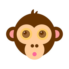 Cute monkey head. Vector illustration eps 10