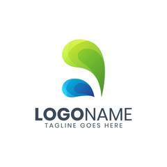 Abstract modern letter a logo design