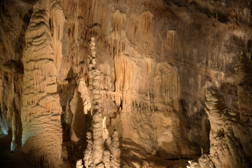 Genga (AN), Italy - January 1, 2019: Frasassi caves inside,  Genga, Ancona, Marche, Italy