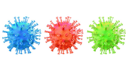 Coronavirus, Covid-19 freigestellt auf wei&szlig;