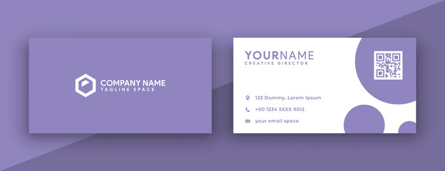 Fototapeta premium flat purple business card design . modern and clean business card design template vector