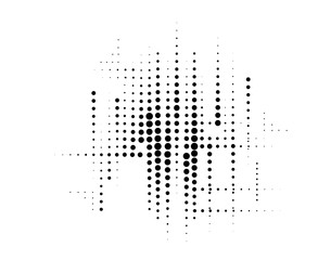 HALFTONE DESIGN. MONOCHROME ORGANIC RASTER. DOTS ELEMENTS VECTOR.