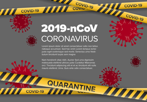 Digital Flyer Layout with Coronavirus Quarantine Information