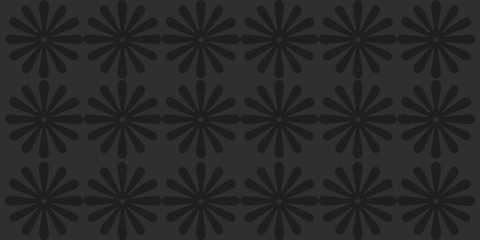 Minimalist black background with black flower designs