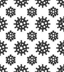 Coronavirus Seamless Pattern on White Background. Vector