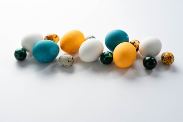 Easter composition on white background