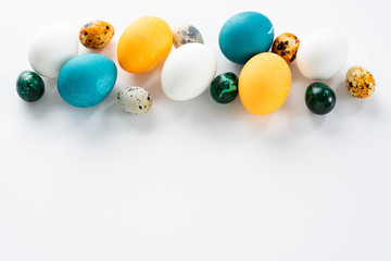 Easter composition on white background