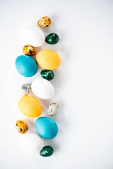 Easter composition on white background