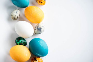 Easter composition on white background
