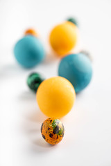 Easter composition on white background