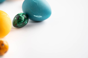 Easter composition on white background