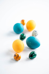 Easter composition on white background