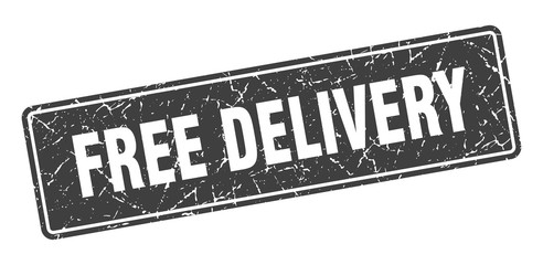 free delivery stamp. free delivery vintage gray label. Sign