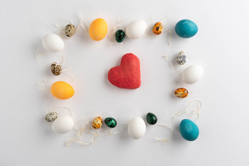 Easter composition on white background