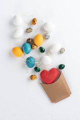 Easter composition on white background