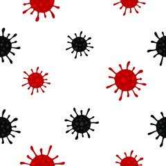 Coronavirus seamless pattern. Vector illustration of Covid-19. The world pandemic of coronavirus disease 2019. Colorful texture