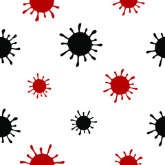 Coronavirus seamless pattern. Vector illustration of Covid-19. The world pandemic of coronavirus disease 2019. Colorful texture