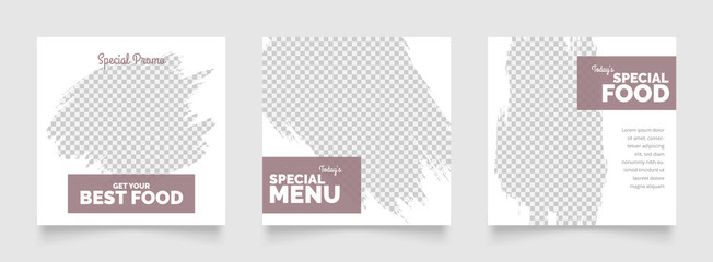 social media instagram post template for food promotion simple banner frame