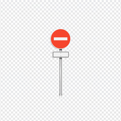 Realistic green road sign with transparent background, vector illustration