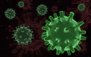 3D rendering of Coronavirus model. Covid-19