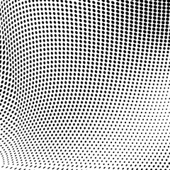 Halftone texture wave. Abstract pattern of dots. Template for printing on tissue packaging paper. Monochrome background