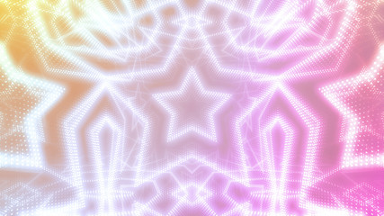 Disco club space illumination neon light room floor wall 3D illustration abstract background