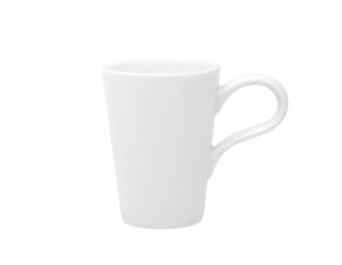 White coffee mug isolated on white with clipping path.