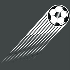 Vector drawing of a soccer ball comet