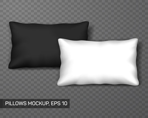 Fototapeta na wymiar Black and white pillows mockup or template