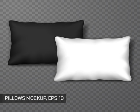 Black and white pillows mockup or template