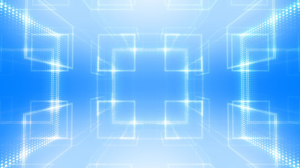 Fototapeta premium Disco club space illumination neon light room floor wall 3D illustration abstract background