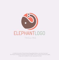 Simple shape elephant modern logo design vector illustration