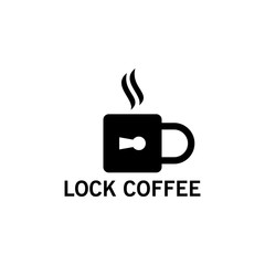 Lock Hot Drink Coffee Logo Template Design
