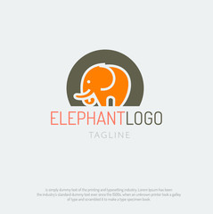 Simple shape elephant modern logo design vector illustration