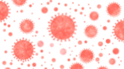 Flu coronavirus floating in fluid microscopic view. Pandemic Covid-19 infection