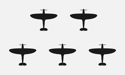 WW2 plane black and white vector icon. © Markoff