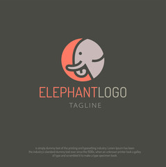 Simple shape elephant modern logo design vector illustration