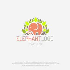 Simple shape elephant modern logo design vector illustration