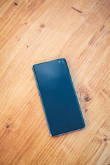 Mobile phone on table