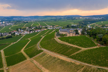 Fototapeta premium Drone photo of Schloss Johannisberg in Germany