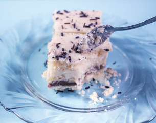 Cake with vanilla and chocolate cream